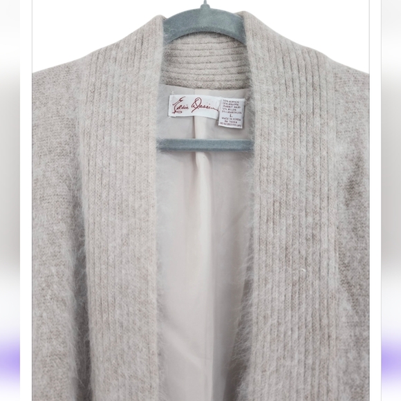 EDDIE DASSIN vintage rabbit hair/lambswool cardigan sweater, size L - Picture 2 of 6